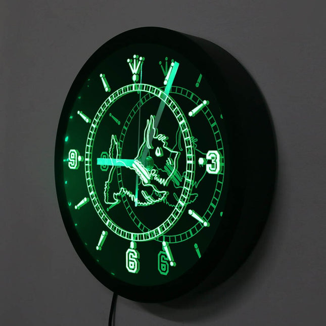 Reloj luminoso de pared perro terrier