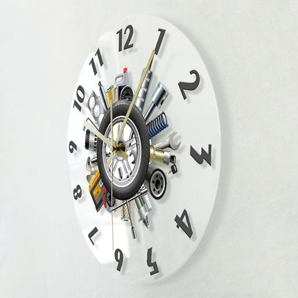 Reloj de pared LED para taller mecánico