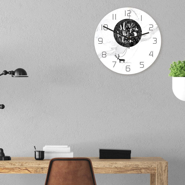 Reloj de pared diseño mármol rosa