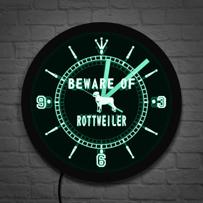 Reloj de pared LED perro Rottweiler