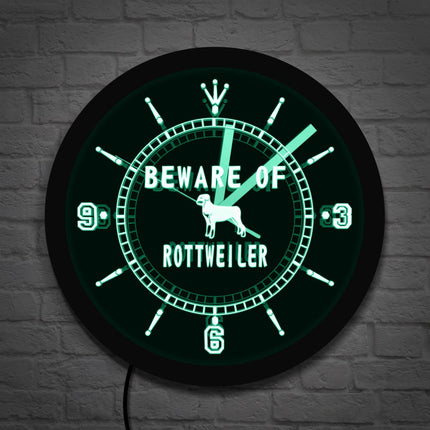 Reloj de pared LED perro Rottweiler
