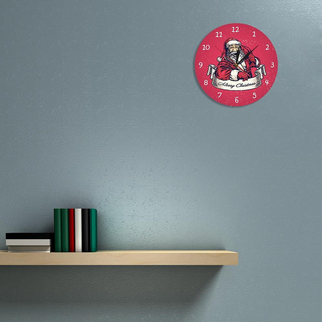 Reloj de pared navideño con Papá Noel