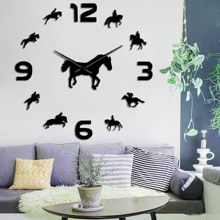 Reloj de pared adhesivo 3D Caballos