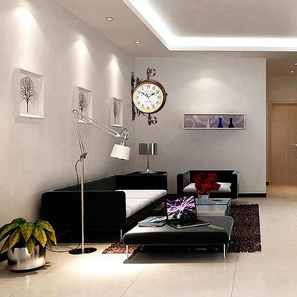 Reloj de pared doble cara estación