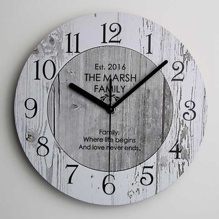 Reloj de pared familiar estilo nórdico