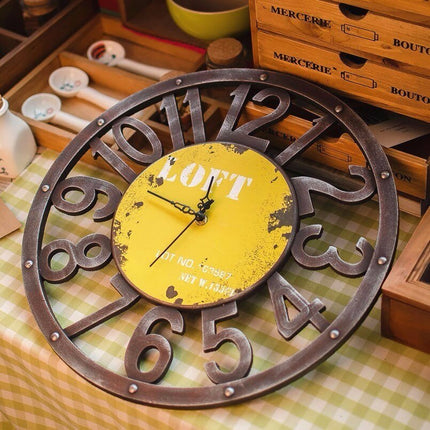 Reloj de pared grande estilo loft