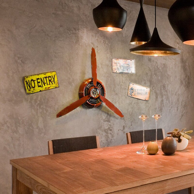 Reloj de pared original hélice avión