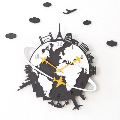 Reloj de pared diseño vuelta al mundo
