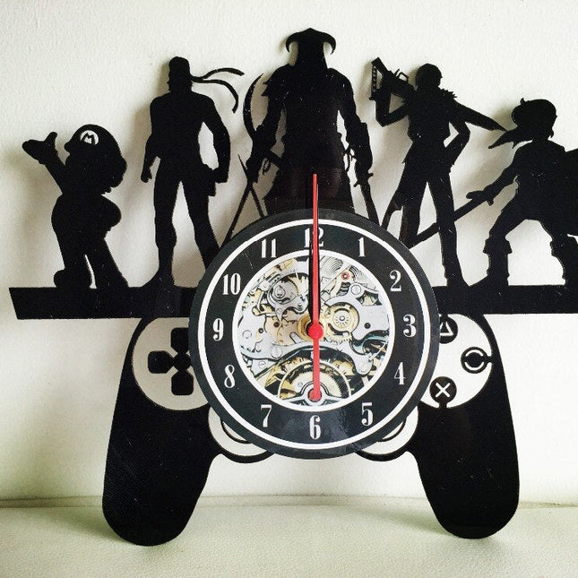 Reloj vinilo con mando para gamers