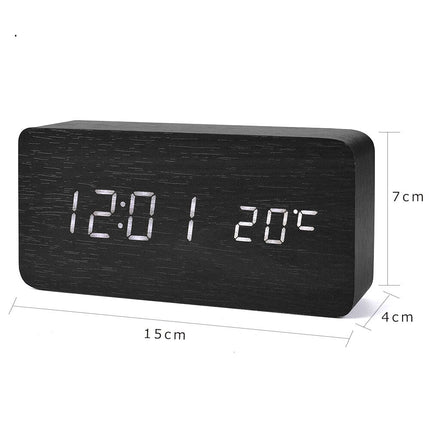 Despertador Digital Clásico de Madera