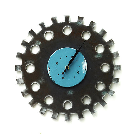 Reloj de pared engranaje industrial colorido