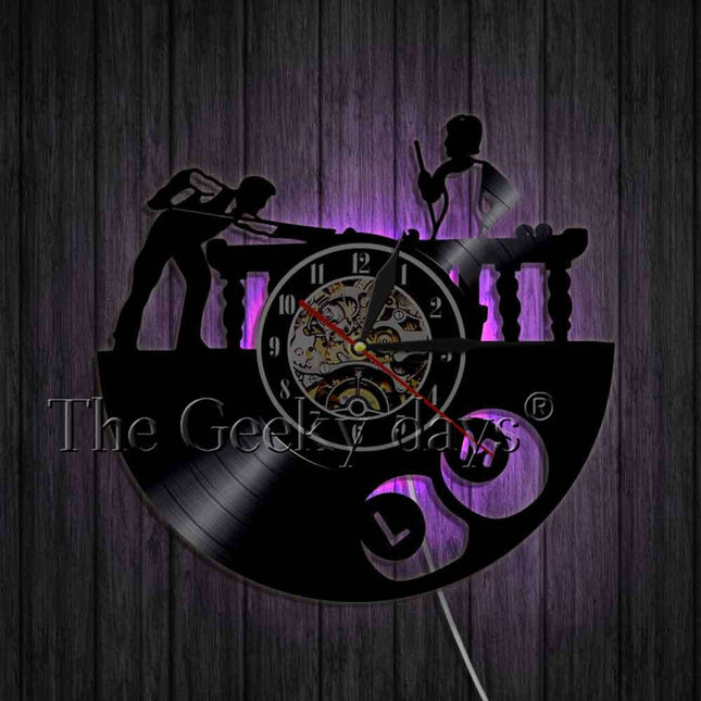 Reloj de pared vinilo tema billar