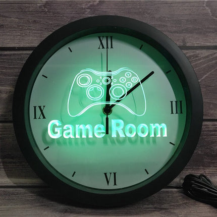 Reloj de pared luminoso para habitación gamer