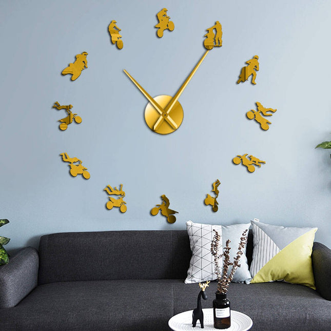 Reloj de pared gigante 3D motos
