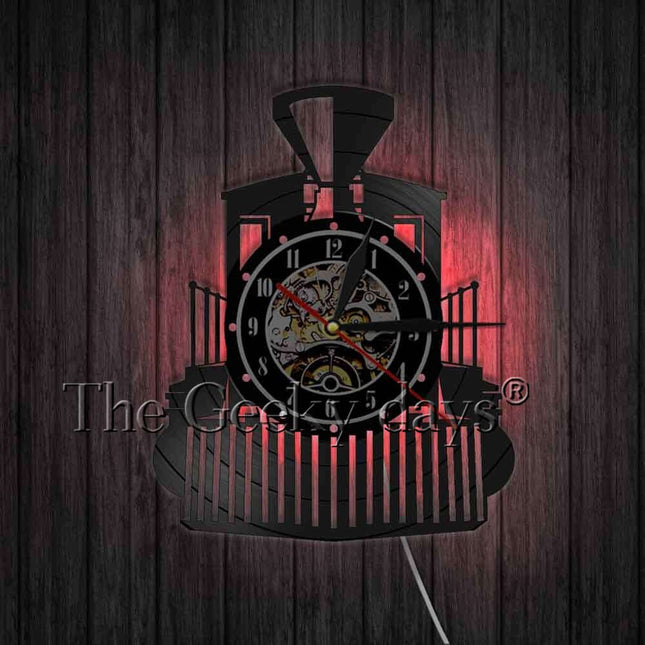 Reloj de vinilo locomotora de tren
