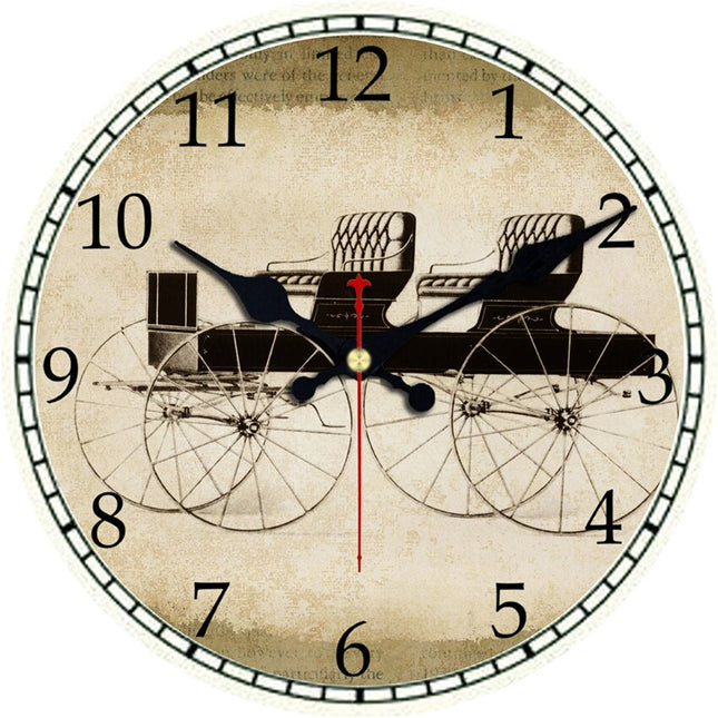 Reloj de pared vintage con carruaje