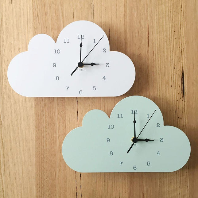 Reloj de pared nube gotas colores