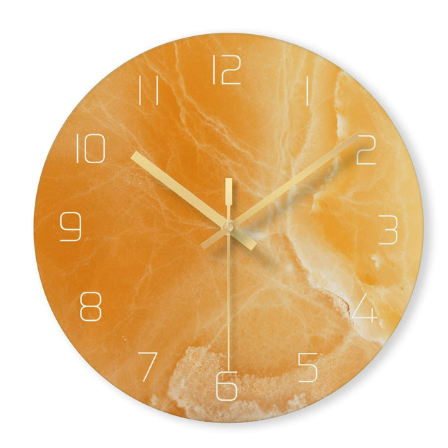 Reloj de pared redondo imitación mármol