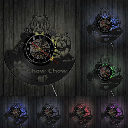 Reloj de vinilo perro Chow Chow