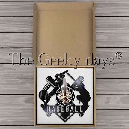 Reloj de pared de vinilo béisbol