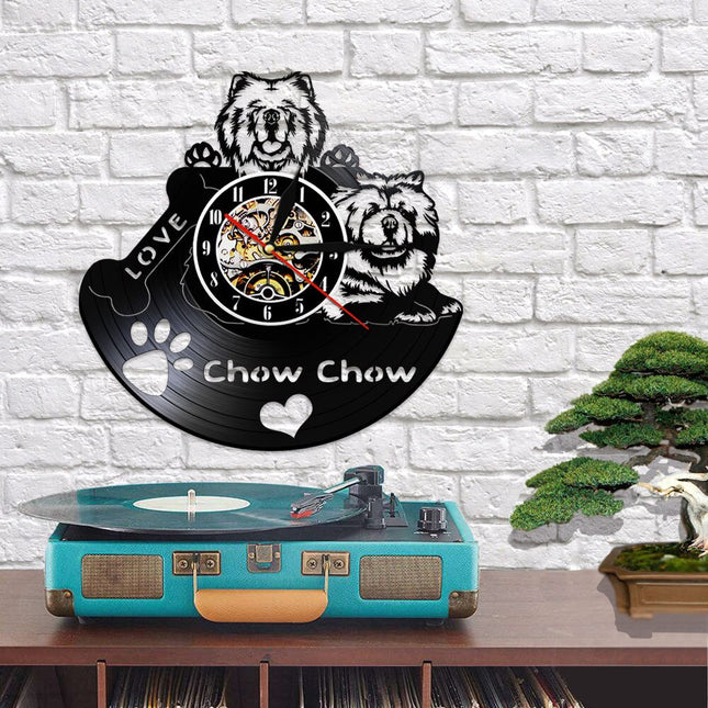 Reloj de vinilo perro Chow Chow