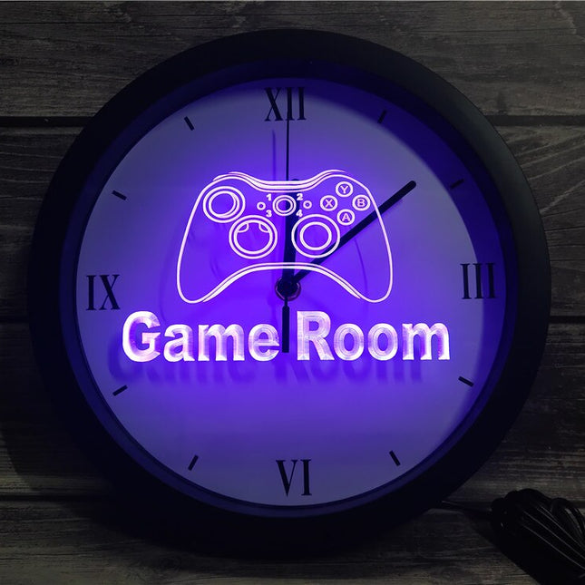 Reloj de pared luminoso para habitación gamer