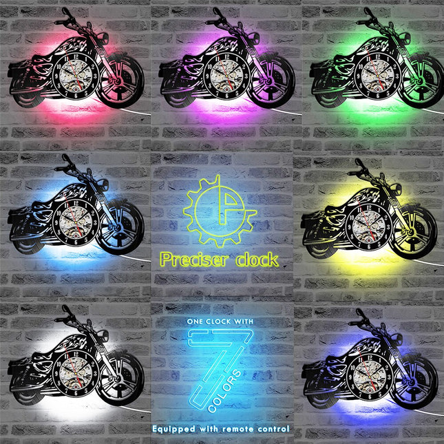 Reloj de vinilo para amantes motos