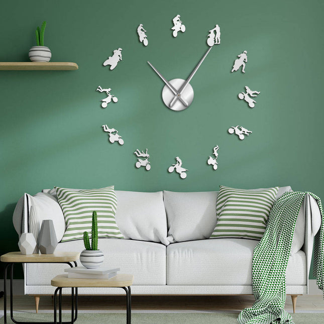 Reloj de pared gigante 3D motos