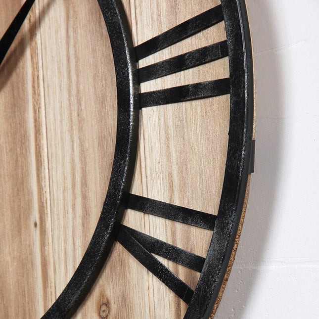 Reloj de pared industrial metal madera