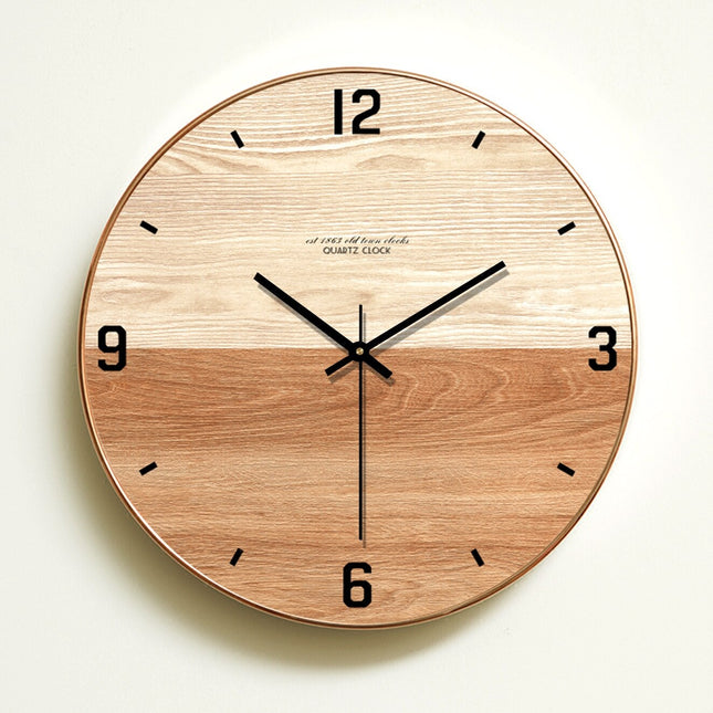 Reloj de pared de madera artesanal