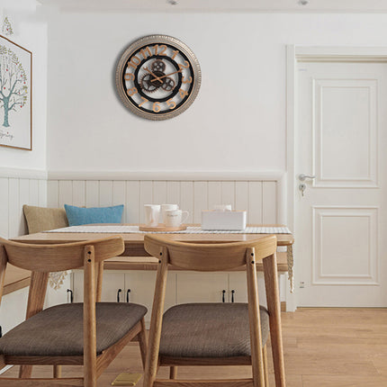 Reloj de pared industrial forma rueda