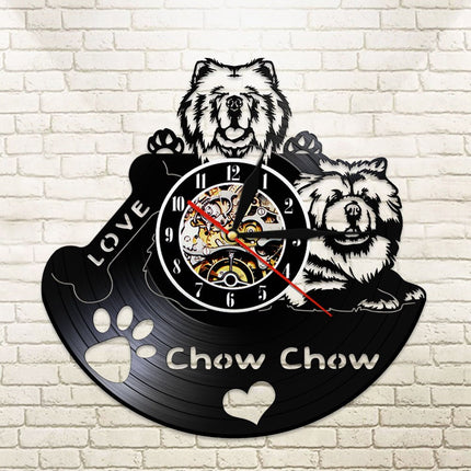 Reloj de vinilo perro Chow Chow