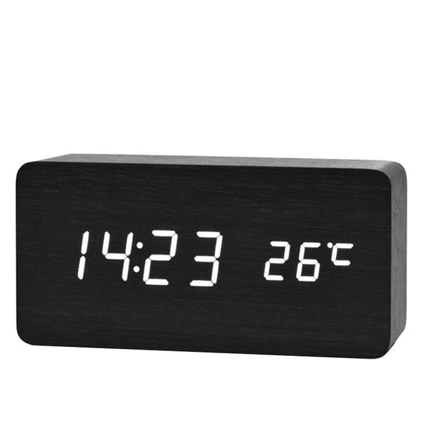 Despertador Digital Clásico de Madera