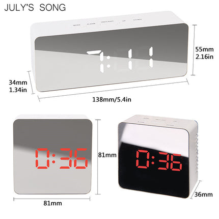 Reloj de escritorio digital con espejo