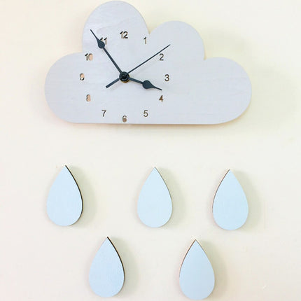 Reloj de pared nube gotas colores