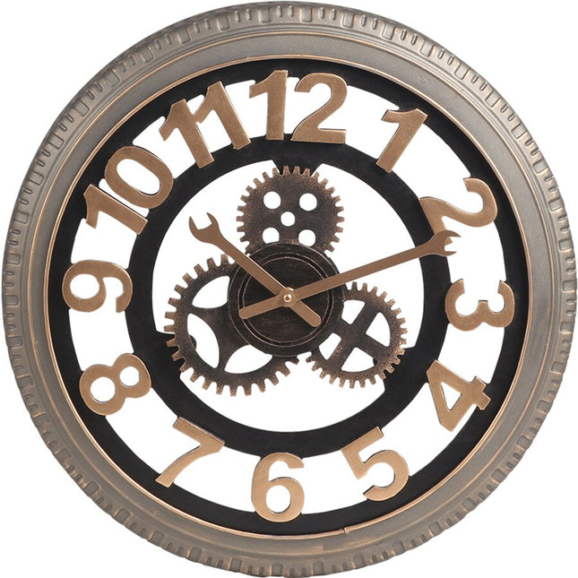 Reloj de pared industrial forma rueda