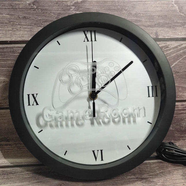Reloj de pared luminoso para habitación gamer