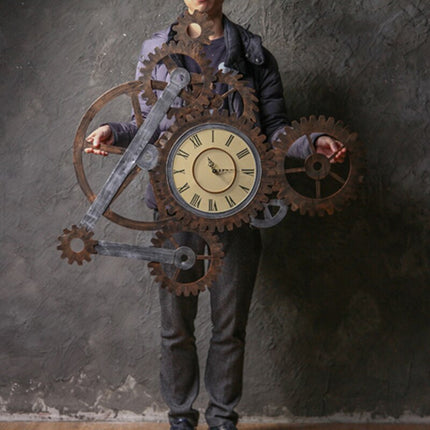 Reloj de pared industrial máquina steampunk