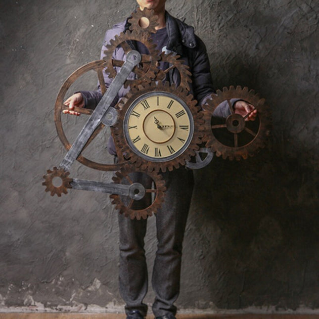 Reloj de pared industrial máquina steampunk