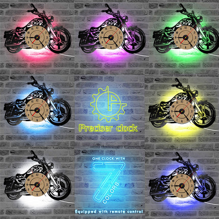Reloj de vinilo para amantes motos