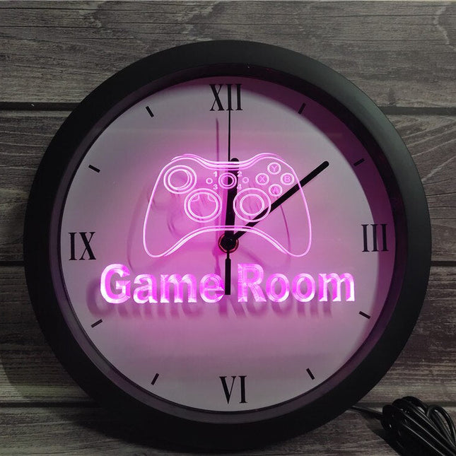 Reloj de pared luminoso para habitación gamer