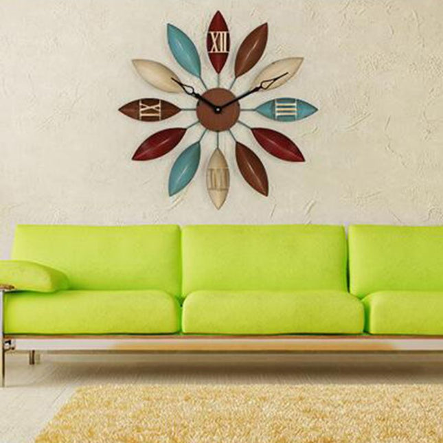 Reloj de pared metal diseño flor