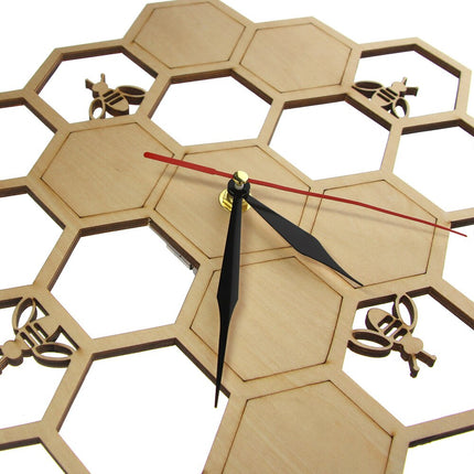 Reloj de pared hexagonal diseño panal