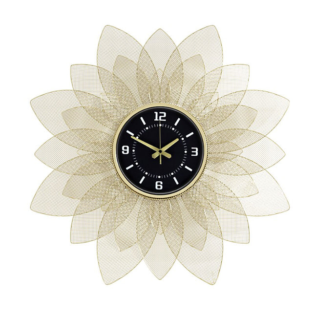 Reloj de pared diseño flor dorada