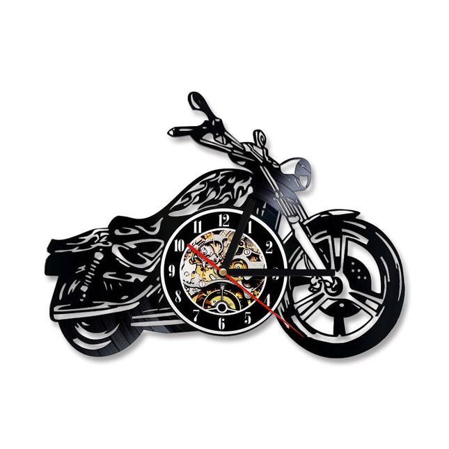 Reloj de vinilo para amantes motos