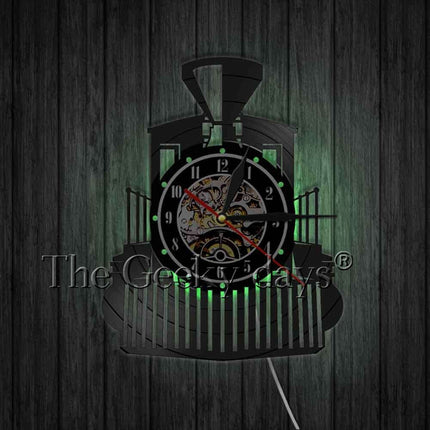 Reloj de vinilo locomotora de tren