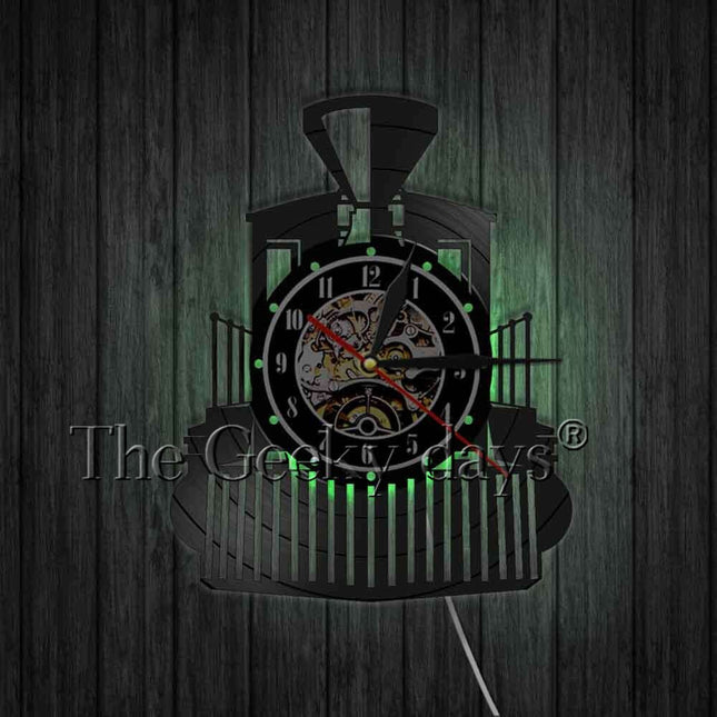 Reloj de vinilo locomotora de tren