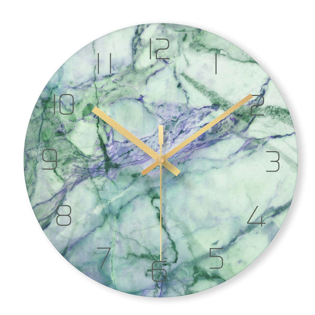 Reloj de pared redondo imitación mármol