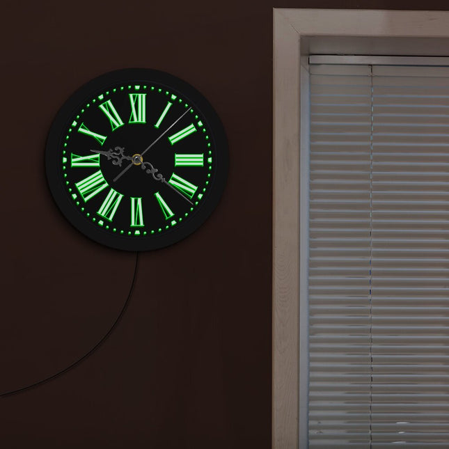 Reloj de pared LED números romanos