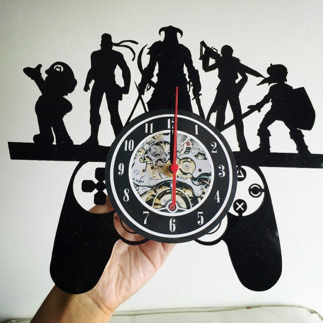 Reloj vinilo con mando para gamers